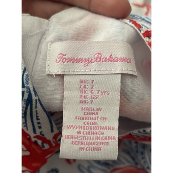 TOMMY BAHAMA Kids Girls Lobster Coral Print Shift Tank Dress Size US 7 - Picture 8 of 8